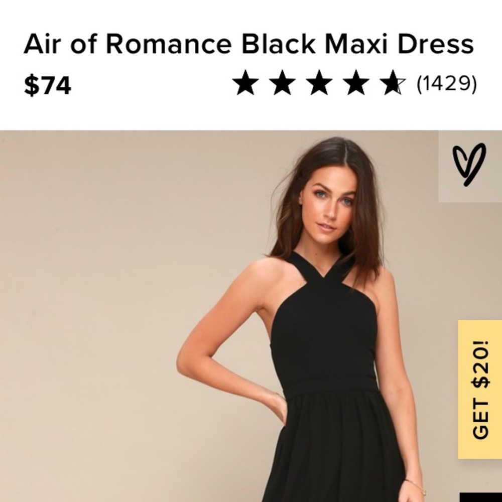 Air of Romance Lulu’s Black Dress M Maxi